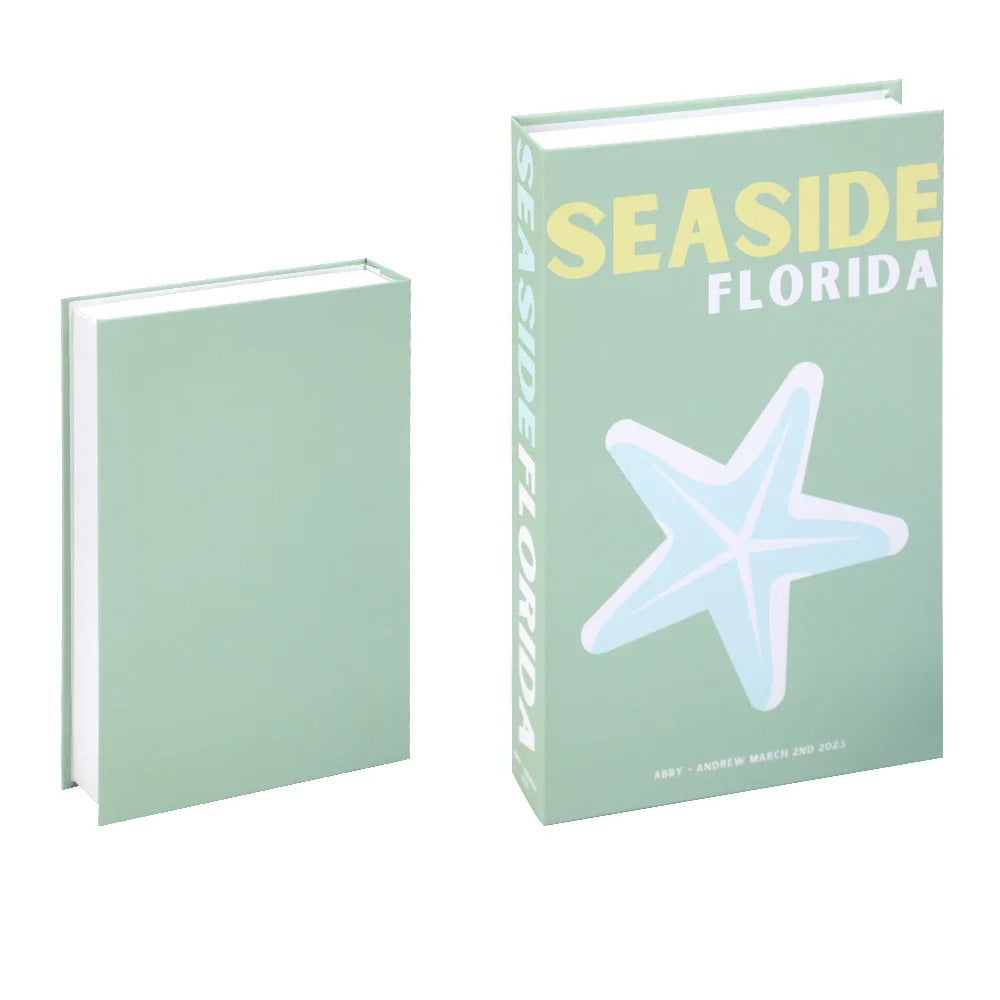 seaside florida bright preppy aesthetic cities print fake book storage box roomtery