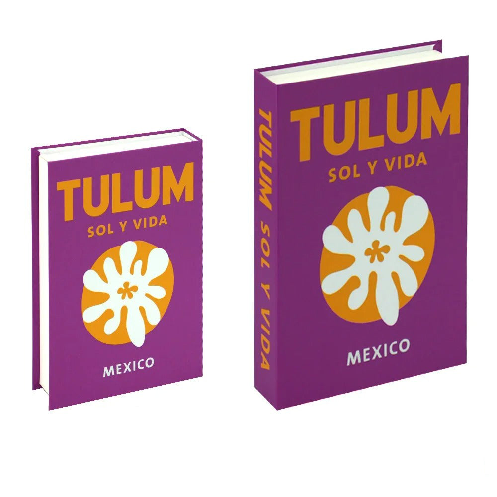 tulum bright preppy aesthetic cities print fake book storage box roomtery