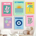 preppy cities french print pastel canvas posters gallery wall art