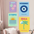 preppy cities french print pastel canvas posters gallery wall art