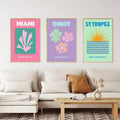 preppy cities french print pastel canvas posters gallery wall art