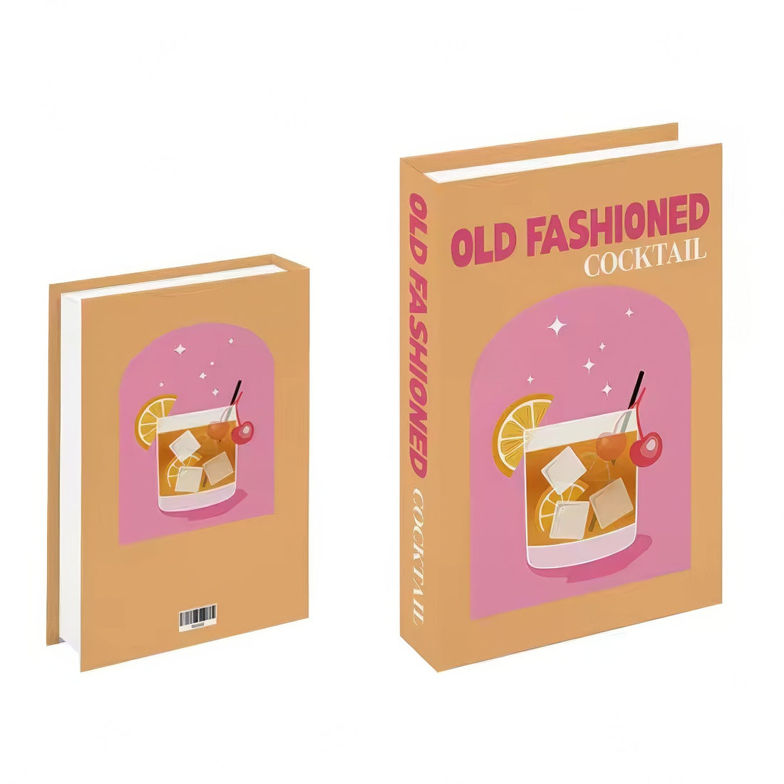 fake book storage box with preppy aesthetic cocktail prints