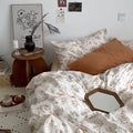 vintage pale brown floral print bedding duvet cover aesthetic bedroom decor roomtery