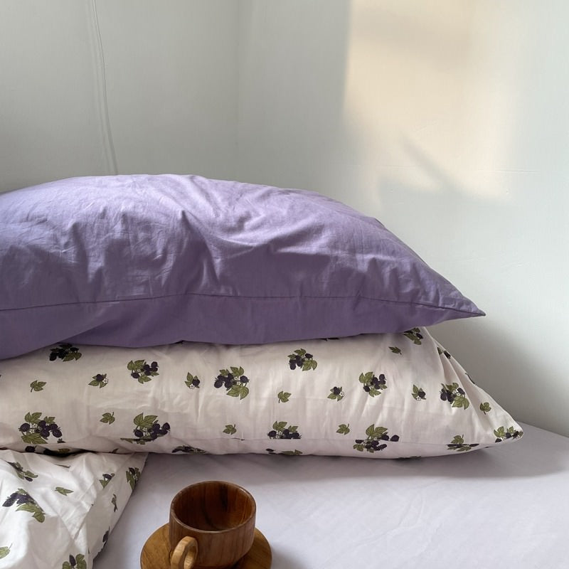 purple grape vine print vintage aesthetic bedding set roomtery