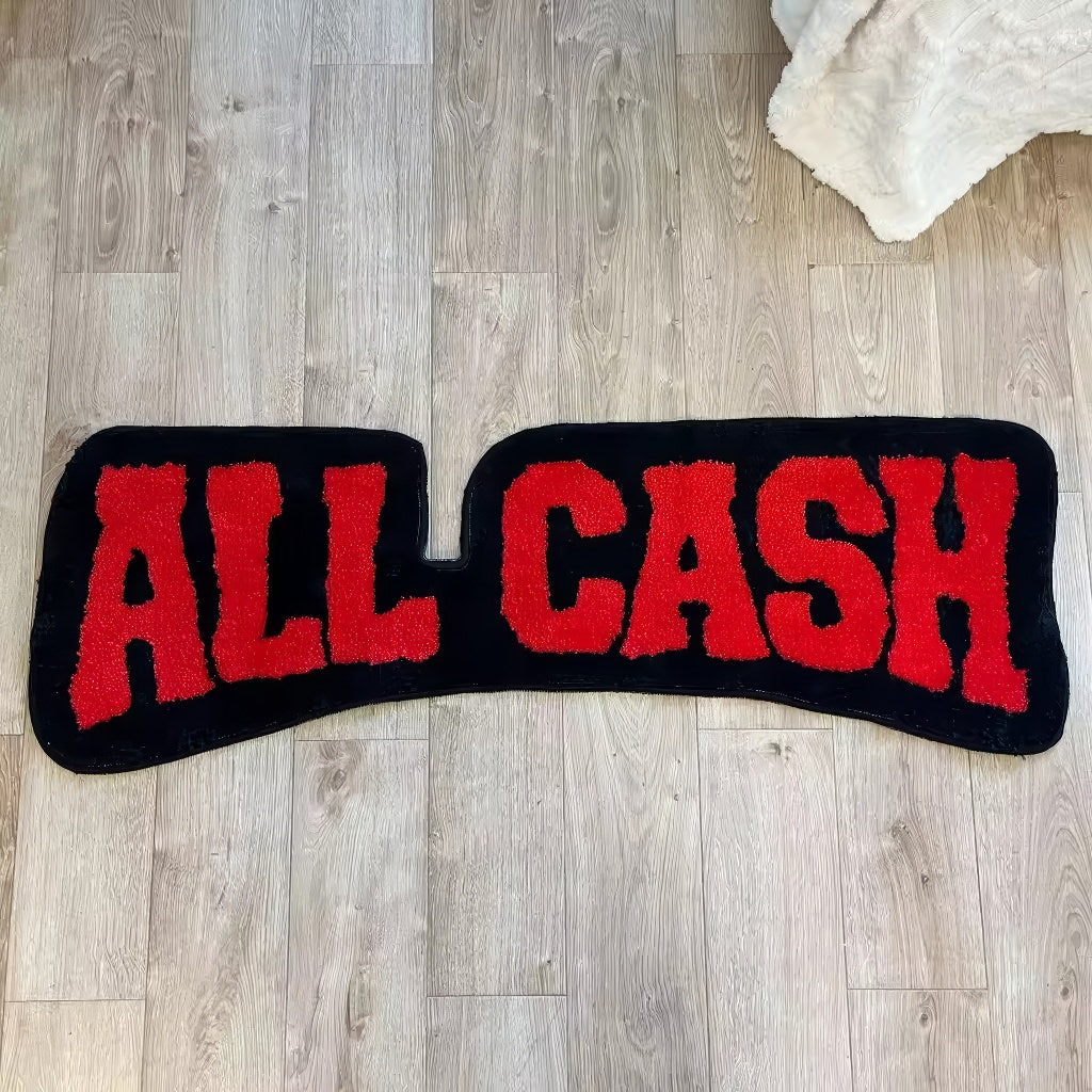 red all cash bright and contrast tufted accent rug in red