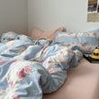 Romantic Blue & Pink Floral Lace Bedding Set