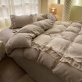 ruffled washed cotton linen texture aesthetic bedding duvet cover set