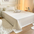 cute ruffled seersucker fabric aesthetic bedding duvet cover set