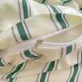 sage green aesthetic striped bedding duvet cover set roomtery aesthetic room decor
