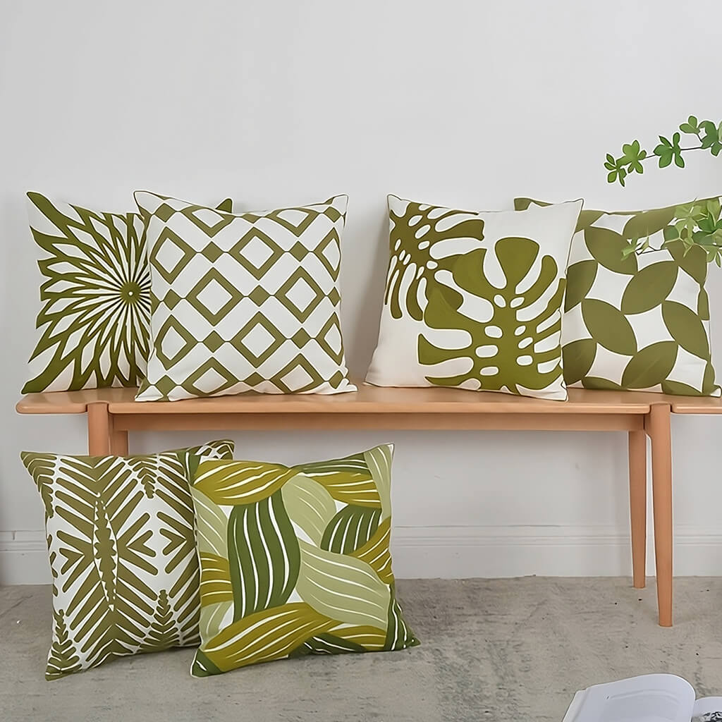 Sage Green Embroidery Throw Pillow Cover Shop Online on roomtery