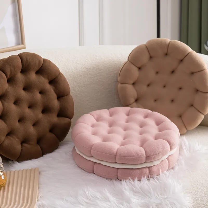 plush stuffed sandwich cookie biscuit throw decorative pillow roomtery