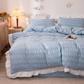 soft girl aesthetic seersucker fabric bedding duvet cover set