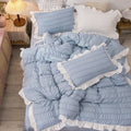 soft girl aesthetic seersucker fabric bedding duvet cover set