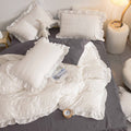 soft girl aesthetic seersucker fabric bedding duvet cover set