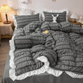 soft girl aesthetic seersucker fabric bedding duvet cover set