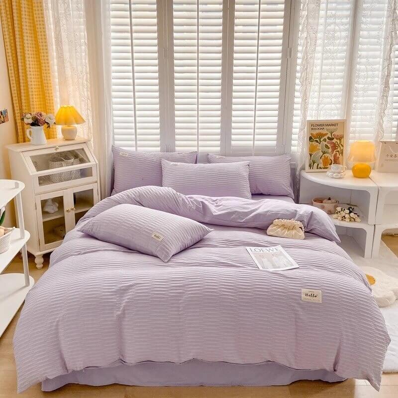 ruffle aesthetic bedding duvet cover set vanilla girl room decor roomtery