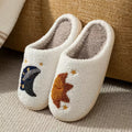 plushie slippers with sun and moon embroidery