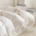 ruffle bedding duvet cover set with soft crumpled bed sheets
