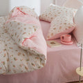 pale pink spring roses print aesthetic bedding duvet cover set