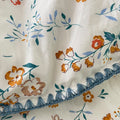 blue wildflowers print with blue thread stitched edge cute bedding set roomtery aesthetic bedroom decor