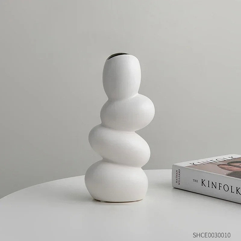 modern aesthetic room decor metallic stones shaped ceramic vase roomtery