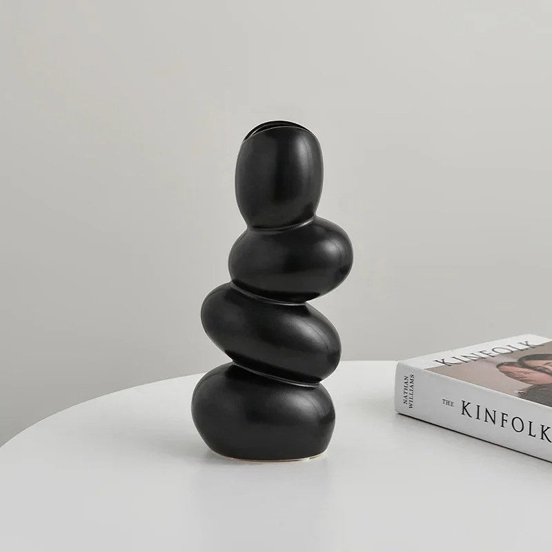 modern aesthetic room decor metallic stones shaped ceramic vase roomtery