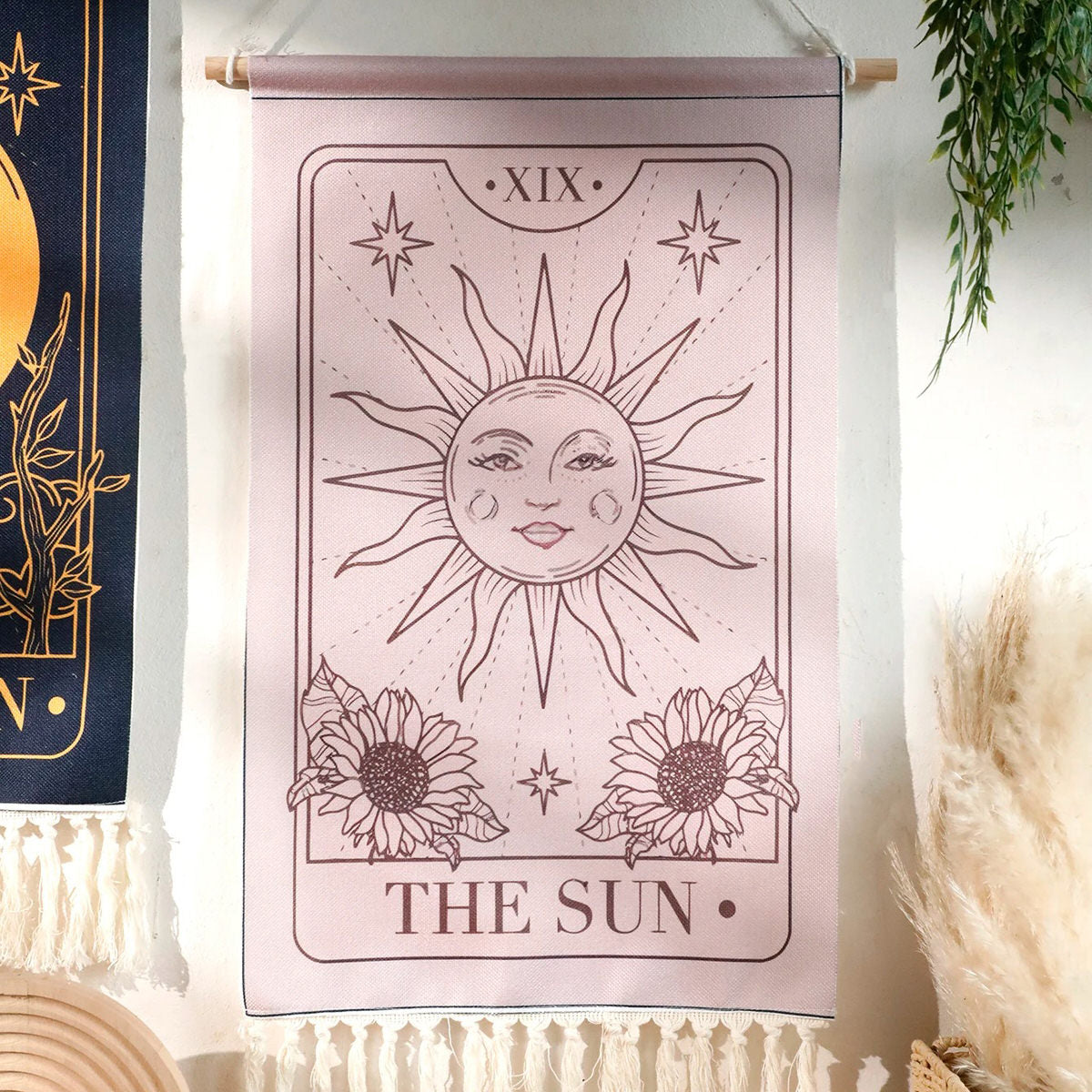 the sun tarot aesthetic wall hanging tapestry