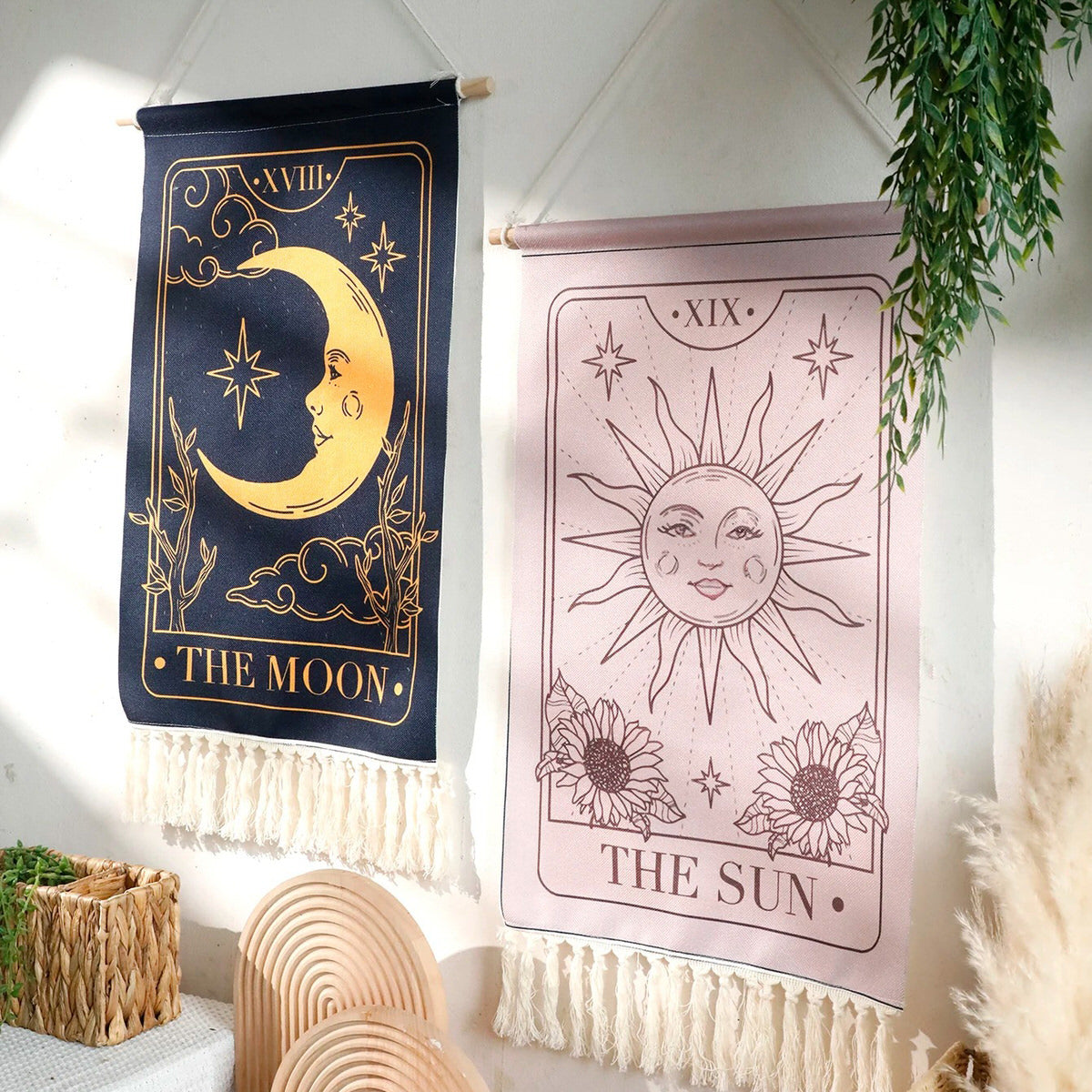 the sun tarot aesthetic wall hanging tapestry