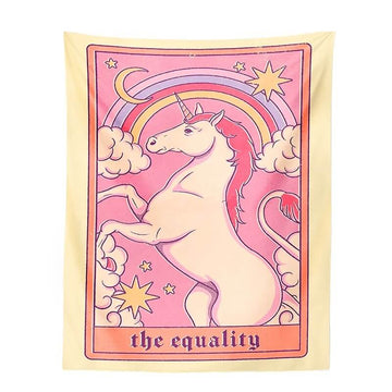 tarot card rainbow unicorn aesthetic wall hanging tapestry roomtery