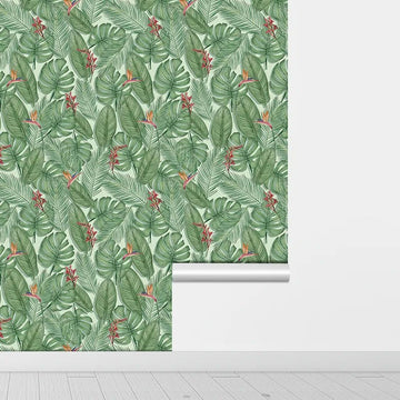 Tropical Leaves Pattern Removable Wallpaper