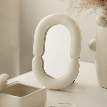 Vanilla Girl Ceramic Makeup Mirror