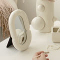 vanilla girl aesthetic ceramic frame makeup desk mirror