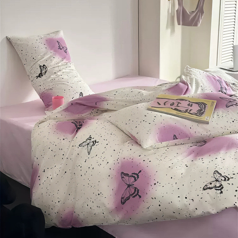 vintage butterflies coquette print y2k aesthetic bedding duvet cover set roomtery room decor
