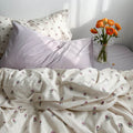 vintage little purple flowers print grandma aesthetic bedding set