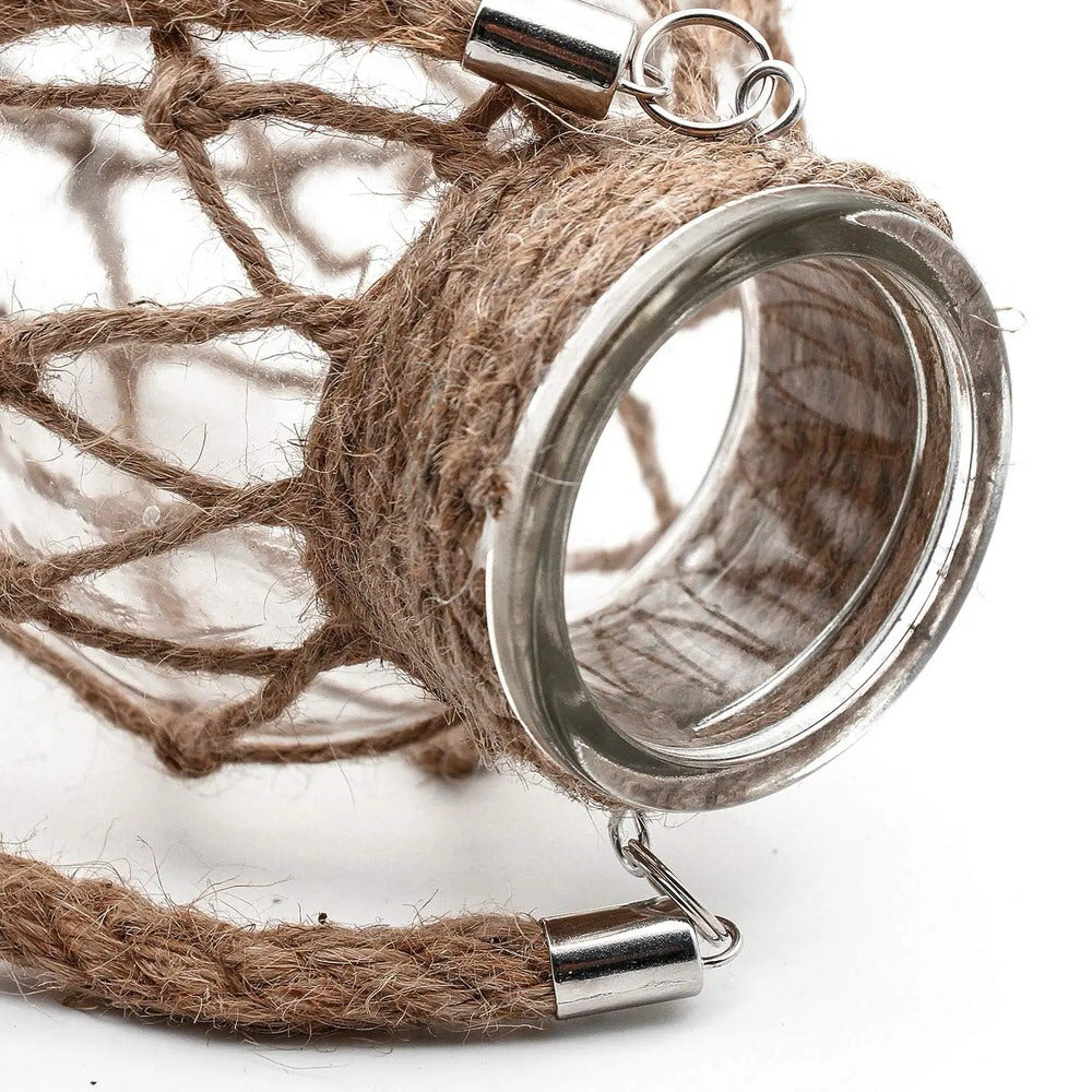 hanging glass jar with jute rope cross cottagecore aesthetic room decor roomtery