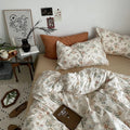 vintage pale brown floral print bedding duvet cover aesthetic bedroom decor roomtery