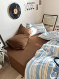 vintage pastel blue stripes bedding duvet cover set