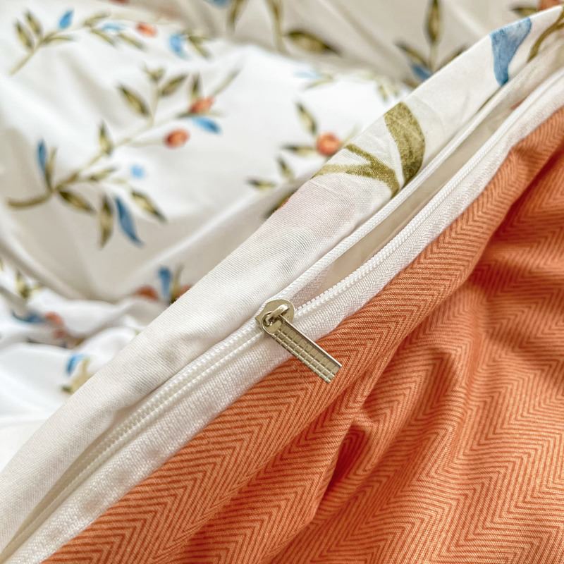 vintage aesthetic bedding duvet cover set red berries print roomtery bedroom decor