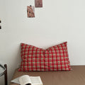 red plaid bedding duvet cover set for vintage cottagecore aesthetic rooms