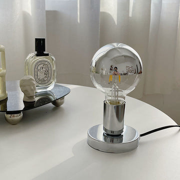 vintage desk lamp silver cover bulb decor roomtery