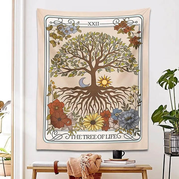 Vintage Tree of Life Tarot Tapestry