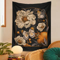 vintage white night flower aesthetic wall hanging tapestry roomtery