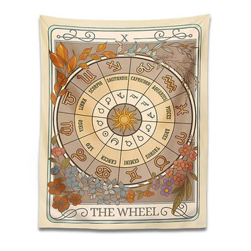 The Zodiac Wheel Tarot Tapestry