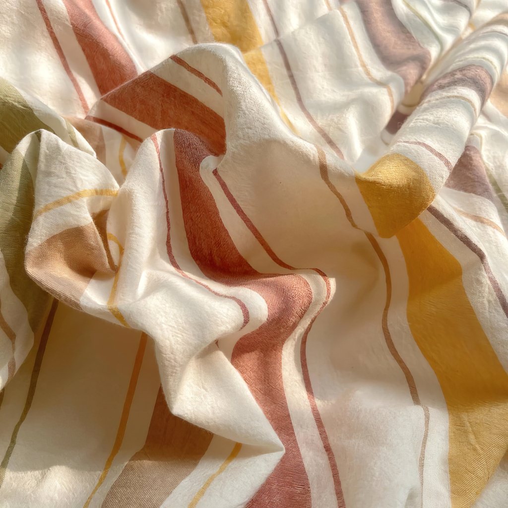 pastel brown vintage striped bedding duvet set in cotton