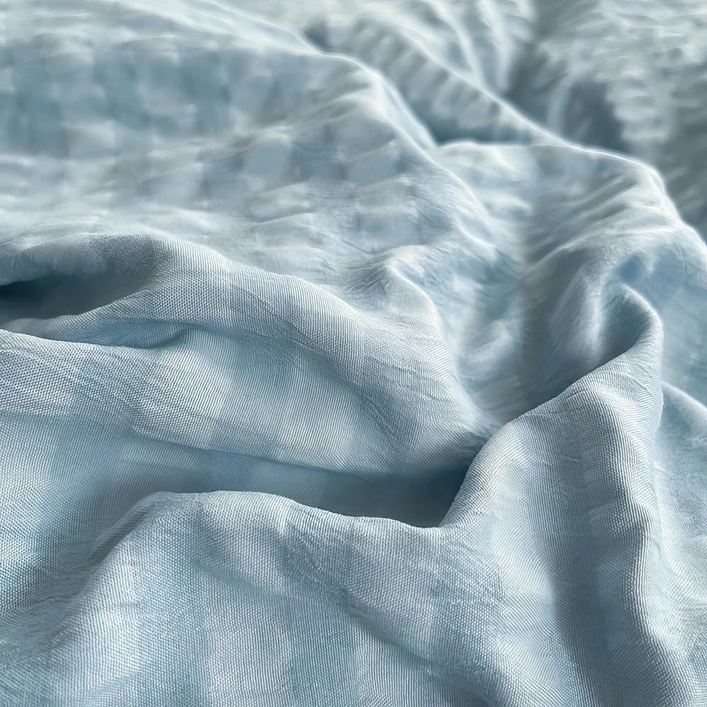 cute waffle stripes textured aesthetic bedding duvet cover set