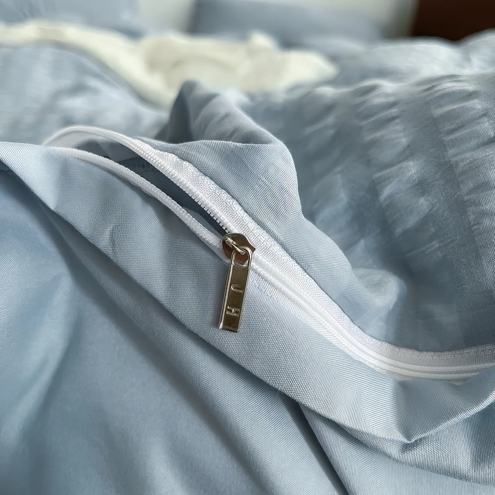cute waffle stripes textured aesthetic bedding duvet cover set
