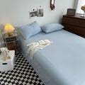 cute waffle stripes textured aesthetic bedding duvet cover set
