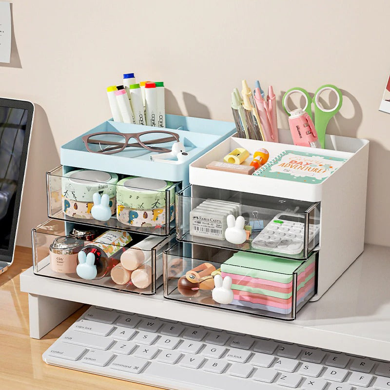 Cute 4 Grids Desk Storage Box - Kawaii Fashion Shop