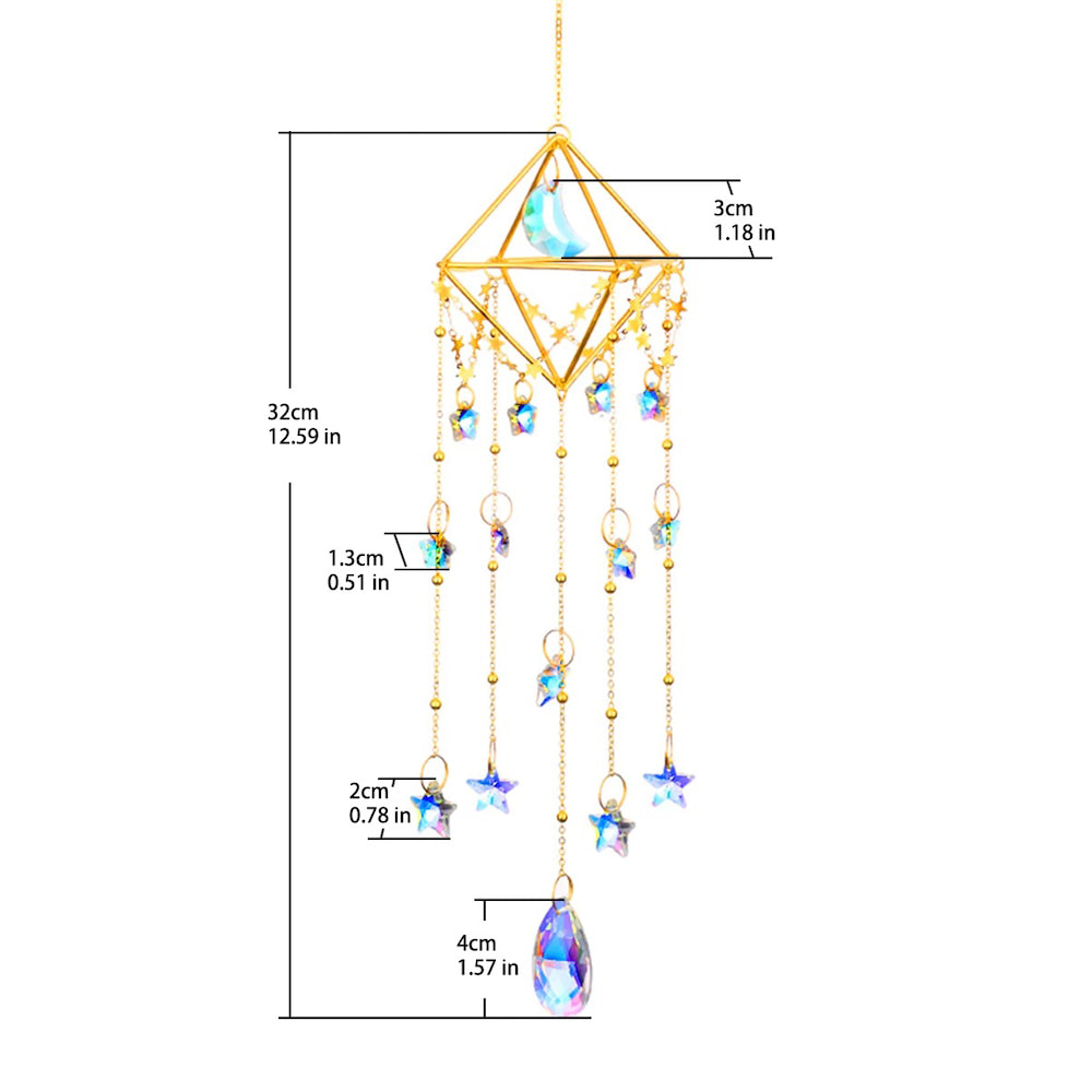 moon and stars glass crystal suncatcher roomtery
