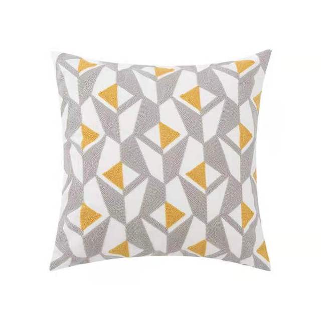 floral pattern yellowish sage green embroidered cushion cover room decor roomtery